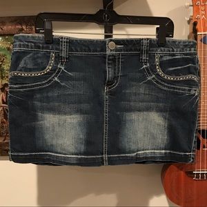 Vanity Jean Mini-Skirt